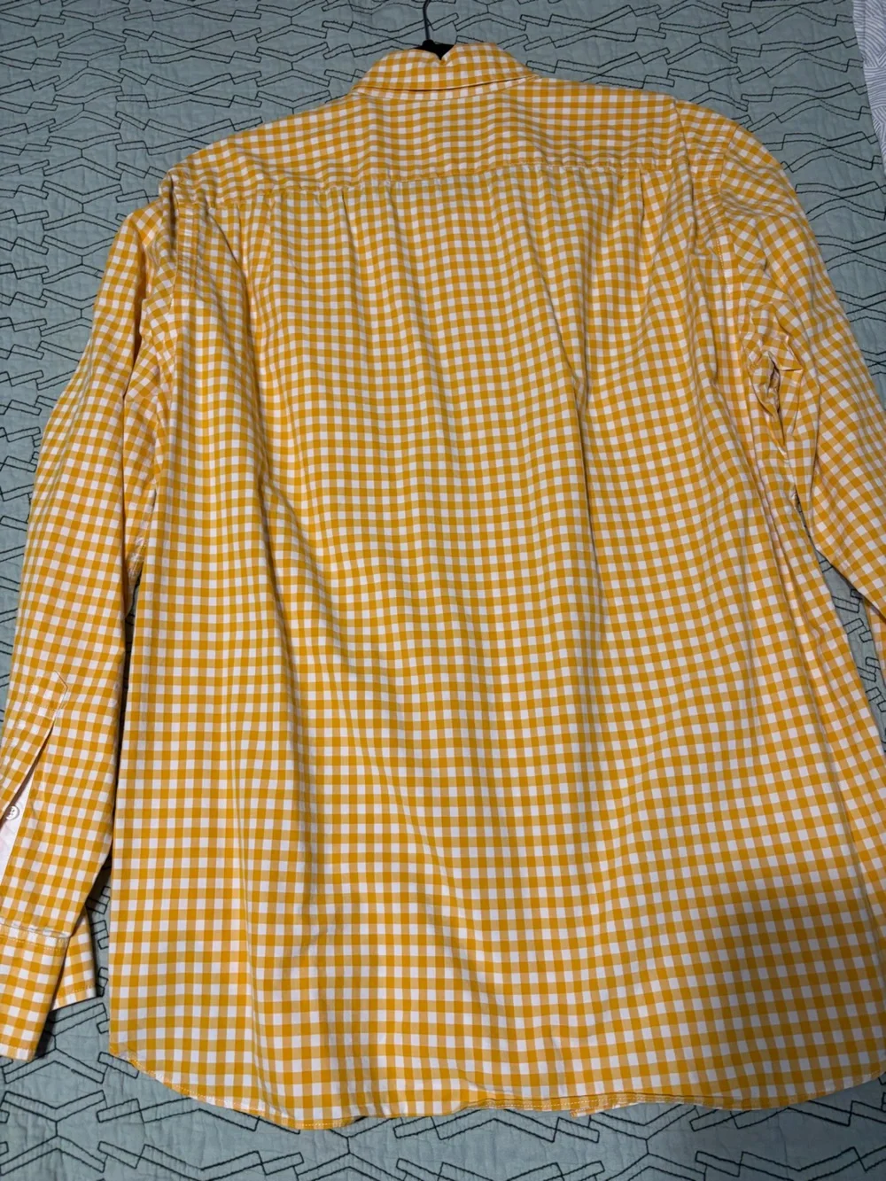 J Crew Men’s L Button Down Shirt Checked Yellow/White